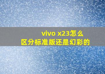 vivo x23怎么区分标准版还是幻彩的